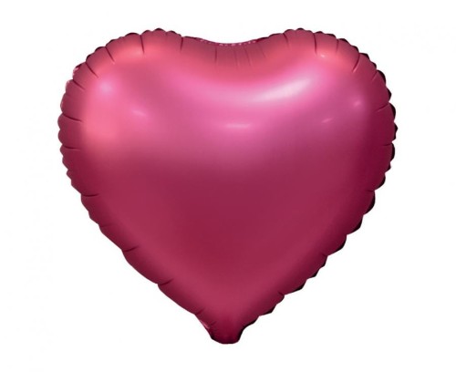 Balon foliowy Serce matowe ciemno różowe 18" na hel powietrzne