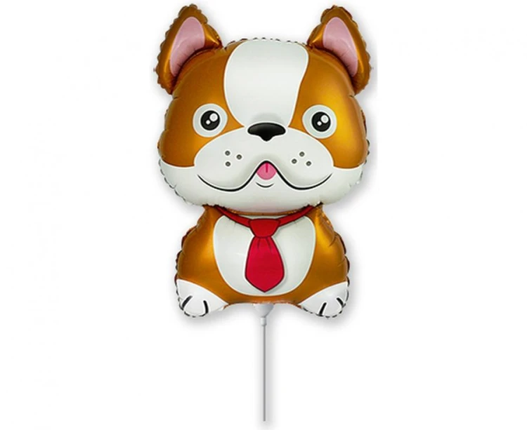 Balon foliowy 14 cali FX - Pies Bulldog, brązowy 33cm