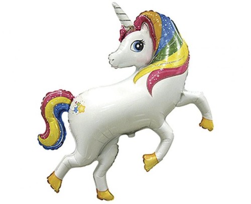 Balon foliowy 14 cali FX - Jednorożec tęczowy 38cm