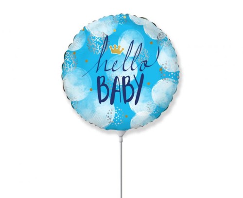 Balon foliowy 14" FX - Hello Baby niebieski