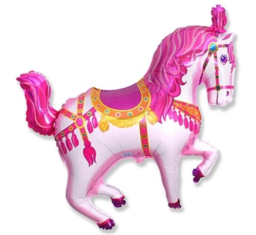 Balon foliowy 14" FX - Koń cyrkowy różowy
