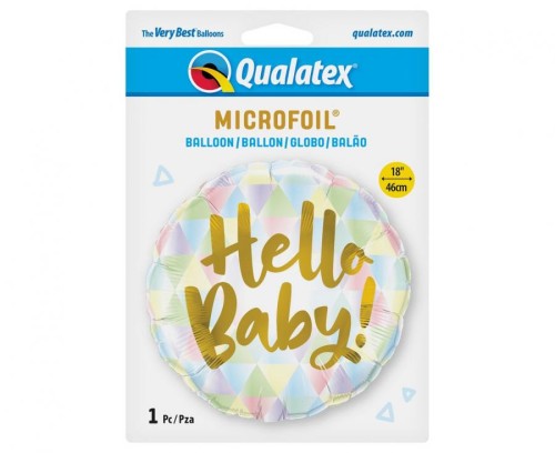 Balon foliowy 18 cali QL CIR Hello Baby