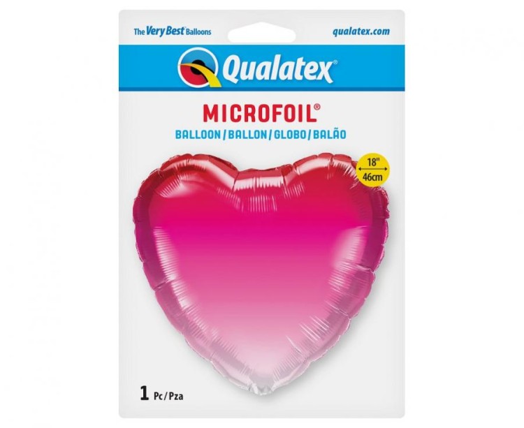 Balon foliowy 18 cali QL HRT - Różowe ombre