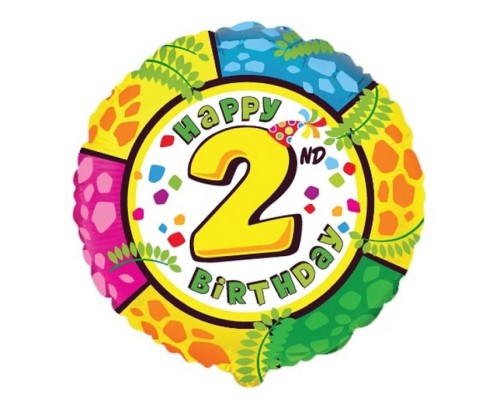 Balon foliowy 18" FX - Happy Birthday - 2 Urodziny