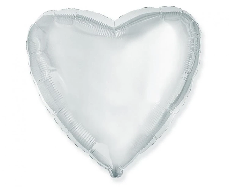 Balon foliowy 18" FX - Serce srebrne 46cm serduszko