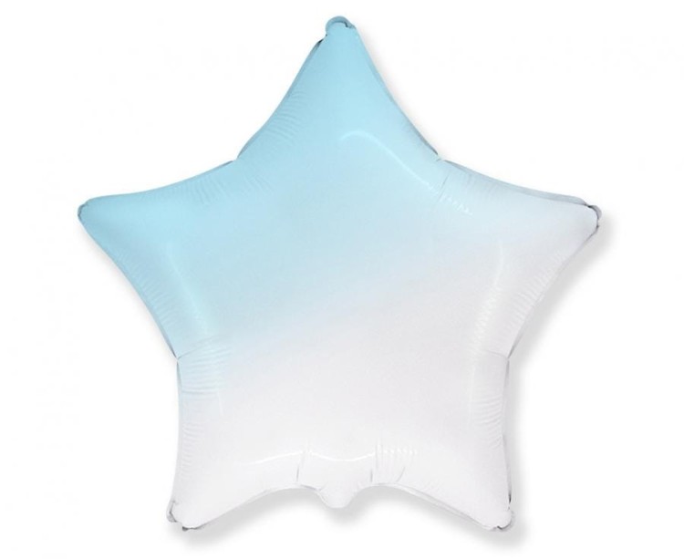 Balon foliowy 18" FX - Gwiazda gradient biało-błękitny Gwiazdka 47cm