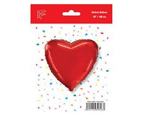 Balon foliowy 18" FX - Serce czerwone pakowany 46cm serduszko