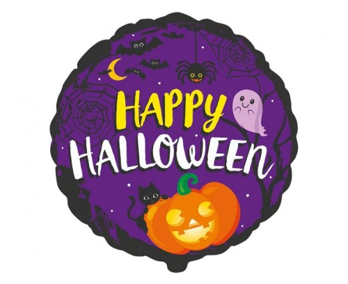 Balon foliowy 18" FX - Happy Halloween pakowany 48cm