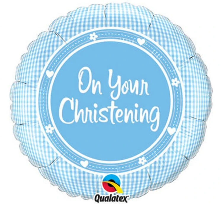 Balon foliowy 18" QL CIR - On Your Christening Boy okrągły
