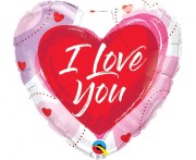Balon foliowy 18" QL HRT I Love You rysunkowe serca