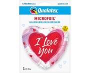 Balon foliowy 18" QL HRT I Love You rysunkowe serca