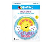 Balon foliowy 18" QL CIR Get Well Soon - Sunny Smiles okrągły