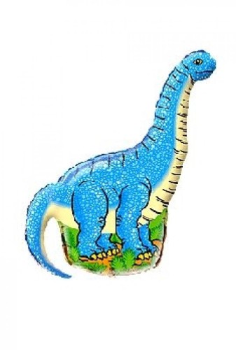 Balon foliowy 14" FX - Dinosaur - Diplodocus niebieski dinozaur