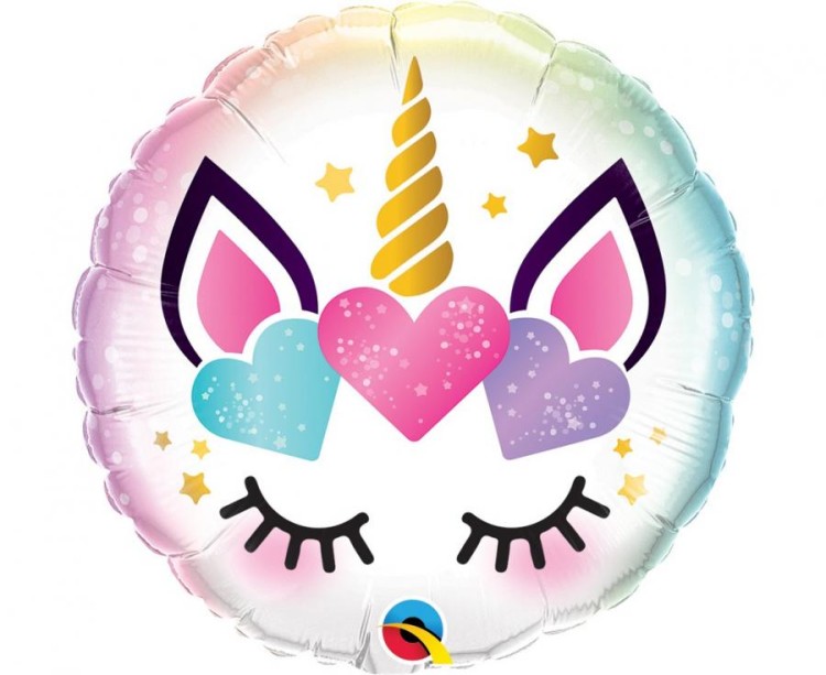 Balon foliowy 18 cali QL RND Unicorn Eyelashes