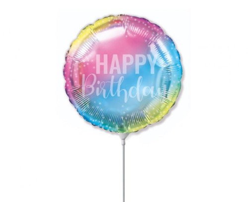 Balon foliowy 14" FX - Happy Birthday gradient pastelowy Urodziny