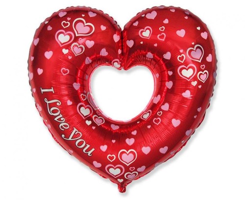 Balon foliowy 14" FX - Piękne serce - I Love You Zakochanych