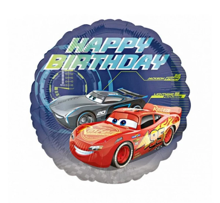Balon foliowy 18'' CIR - Cars - Happy Birthday Autka Urodziny