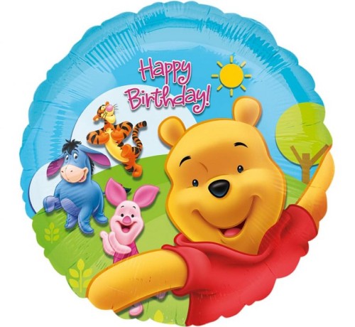 Balon foliowy 18" CIR - Pooh and Friends Sunny BDAY Kubuś Puchatek 46cm