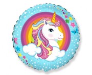 Balon foliowy 18" FX - Jednorożec pakowany 48cm