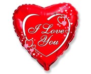 Balon foliowy 18" FX - I Love You serce pakowany Serce