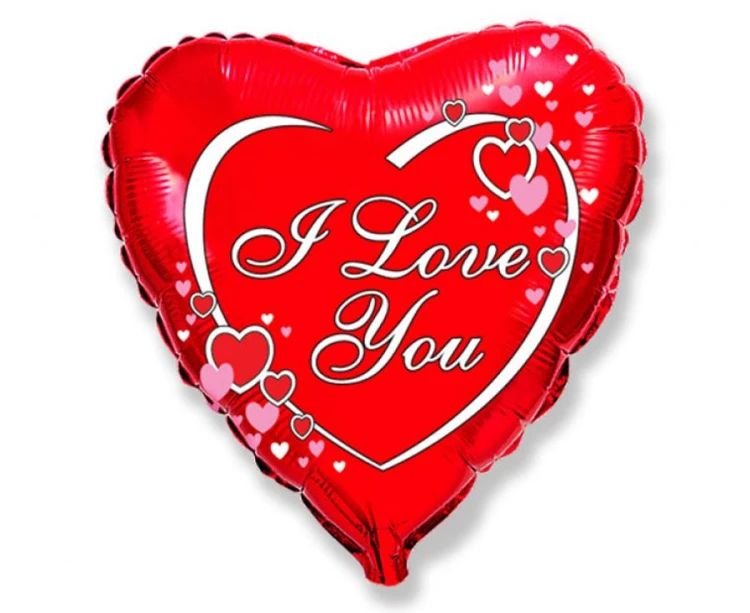 Balon foliowy 18" FX - I Love You serce pakowany Serce