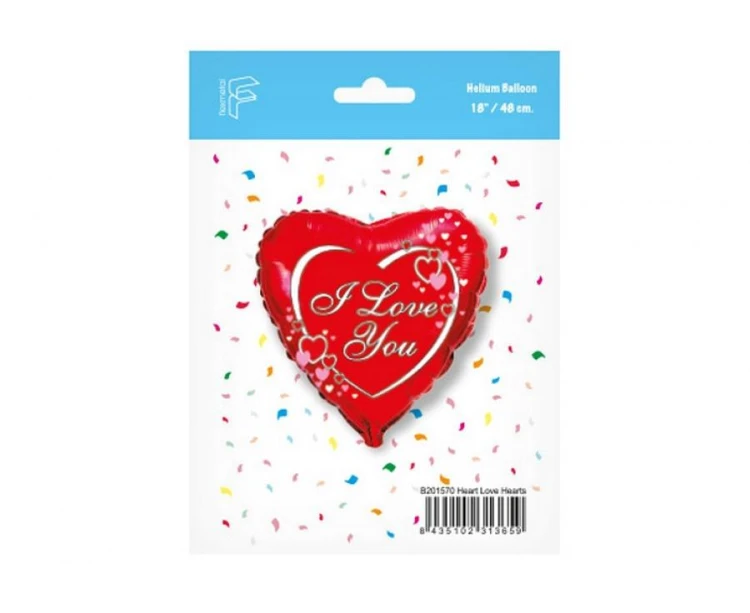 Balon foliowy 18" FX - I Love You serce pakowany Serce