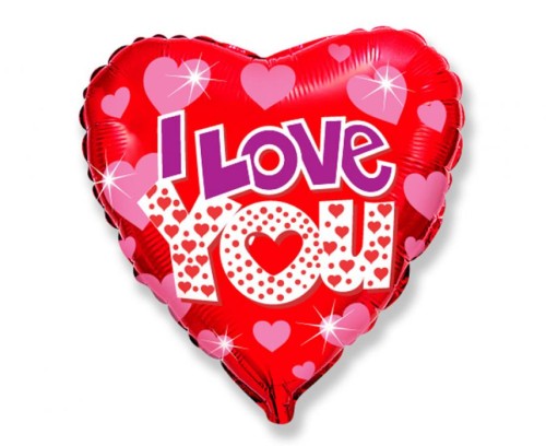 Balon foliowy 18" FX - I Love You serduszka Serce