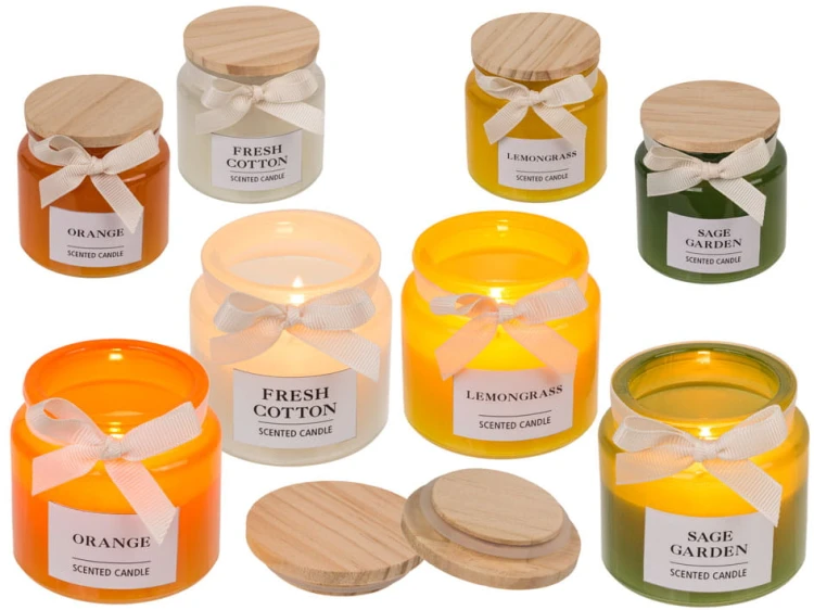 Świeczka w szkle z drewnianą pokrywką Aromatyczna Pachnąca Zapachowa 2.jpg