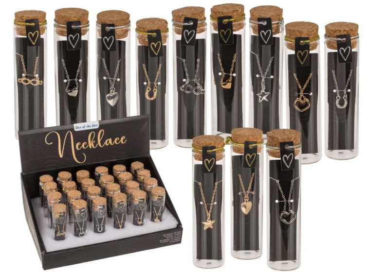 Naszyjnik w Szklanej Butelce z Korkową Zatyczką mix wzorów Prezent 2.jpg
