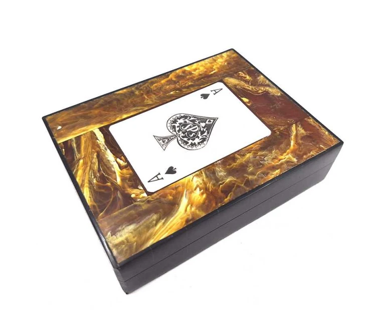 Dwie talie kart do gry w luksusowym pudełku z żywicy – Prezent dla Gracza  (1).jpg