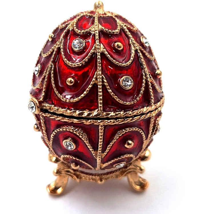 Ekskluzywna Mała Szkatułka Jajo Fabergé z Kryształkami  (1).jpg