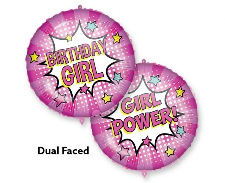 Balon foliowy Birthday Girl SuperGirl 18" różowy dla dziewczyny