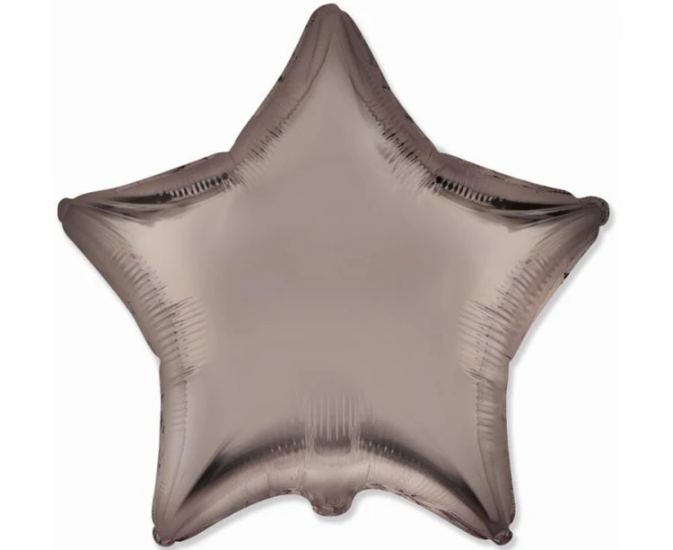 Balon foliowy Gwiazda Gwiazdka brązowy satynowy pieczarkowy 18"