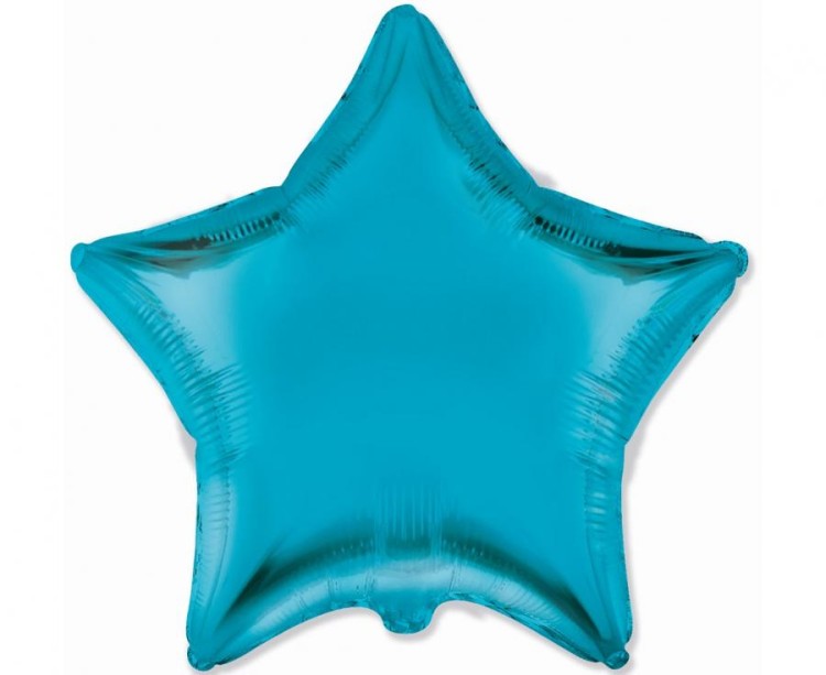 Balon foliowy Gwiazda Gwiazdka satynowy capri niebieska 18"