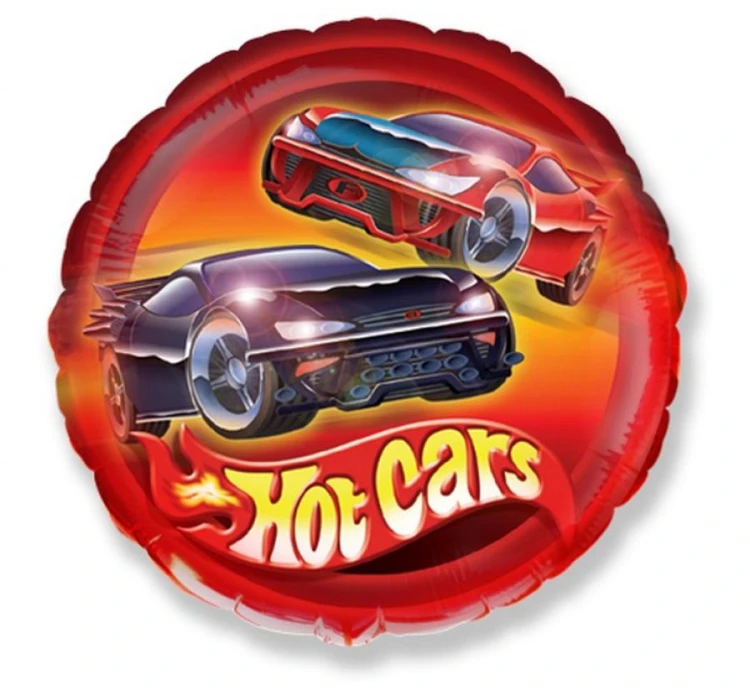 Balon foliowy dla chłopca z samochodami auta autami Samochody Hot Cars 18" okrągły