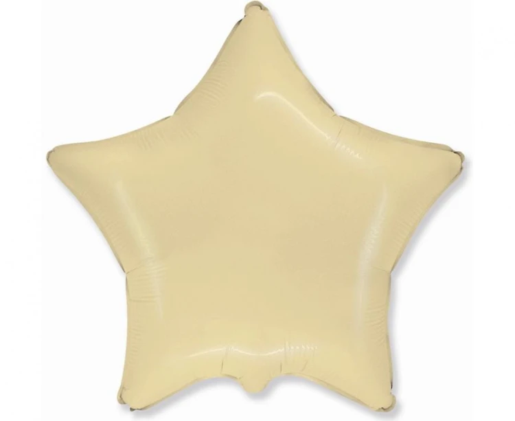 Balon foliowy Gwiazda Gwiazdka satynowy pastel kremowy 18"