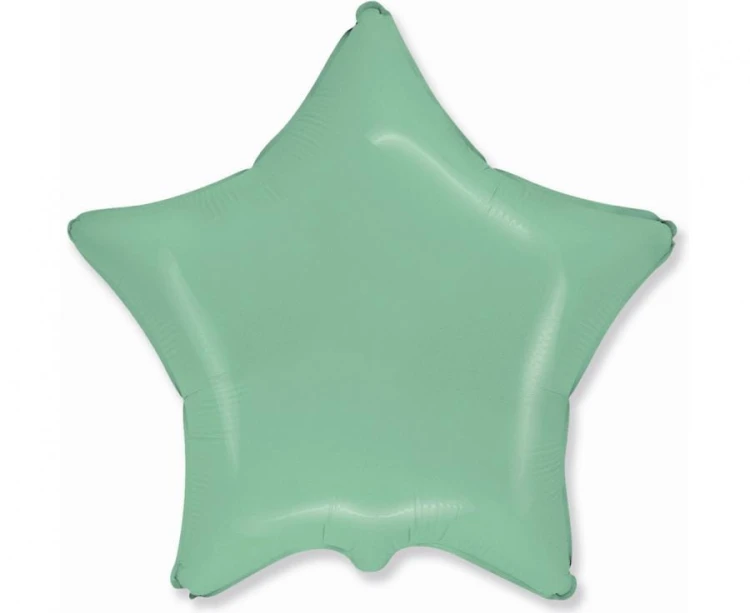 Balon foliowy Gwiazda  miętowy pastelowy miętowa Gwiazdka 18"