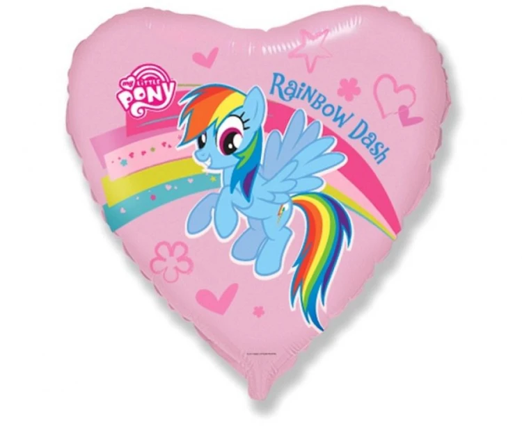 Balon foliowy My Little Pony serce Pony z tęczą serduszko 18"