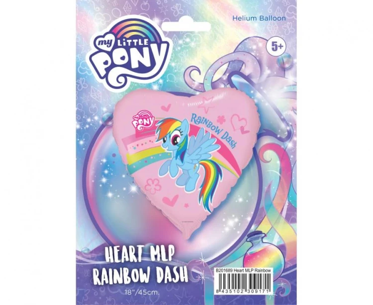 Balon foliowy My Little Pony serce Pony z tęczą serduszko 18"