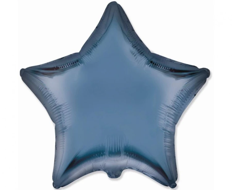 Balon foliowy Gwiazda Gwiazdka satynowy stalowo-niebieski 18"