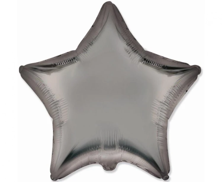 Balon foliowy Gwiazda Gwiazdka satynowy stalowo-szary 18"
