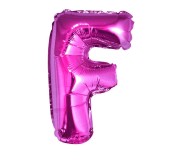 Balon foliowy różowa litera F różowy balon literka 35 cm