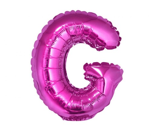 Balon foliowy różowa litera G różowy balon literka 35 cm