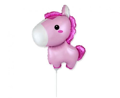 Balon foliowy różowy konik  mały koń kucyk 14"