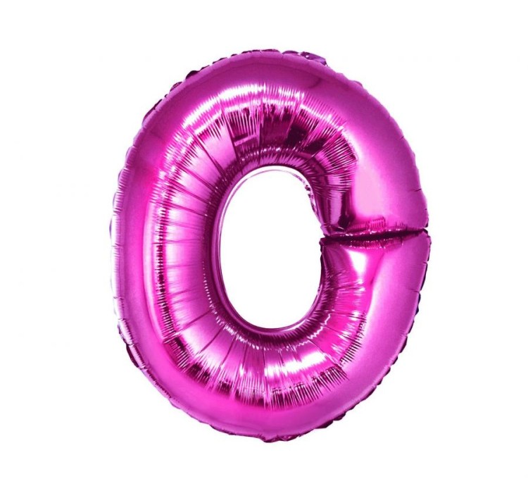 Balon foliowy różowa litera O różowy balon literka 35 cm