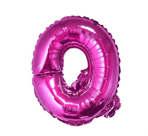Balon foliowy różowa litera Q różowy balon literka 35 cm