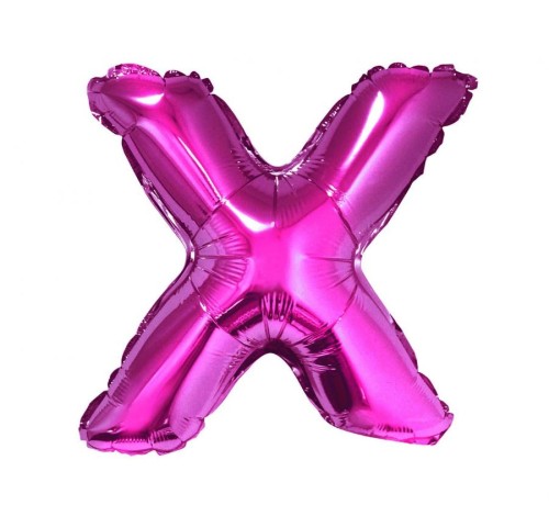 Balon foliowy różowy litera X różowy balon literka 35 cm