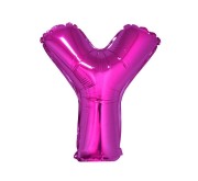Balon foliowy różowy litera Y różowy balon literka 35 cm