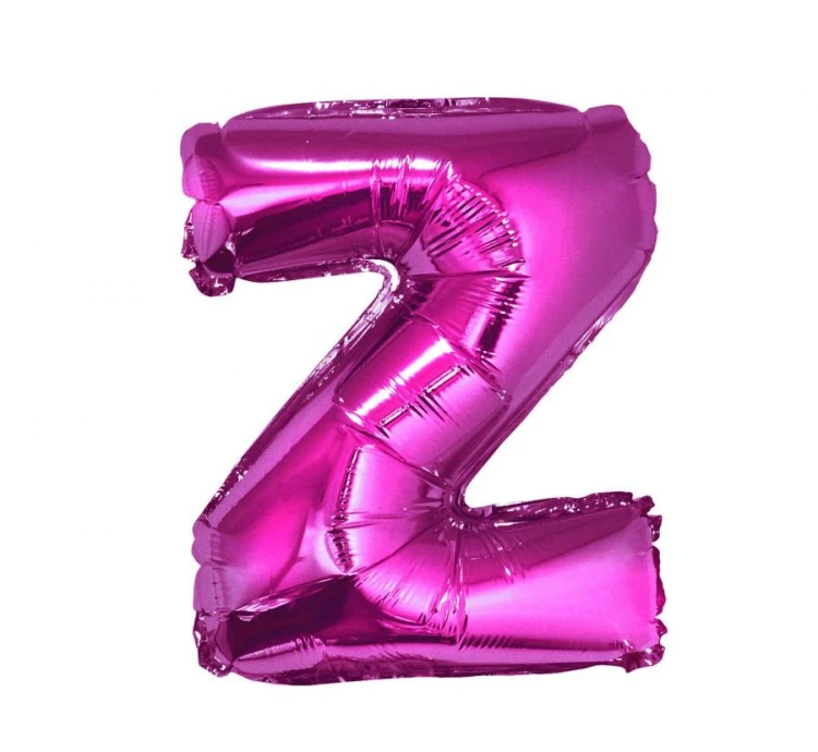 Balon foliowy różowa litera Z różowy balon literka 35 cm