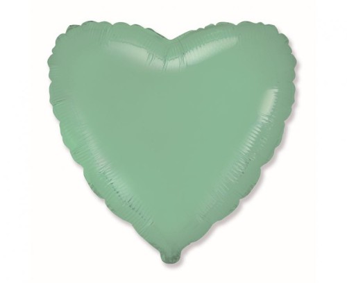 Balon foliowy Serce Serduszko pastel miętowy jasny zielony 18"
